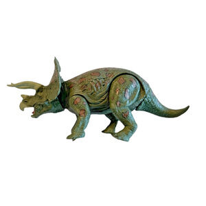 Moveable Plastic Triceratops Dinosaur Figure Green/Brown